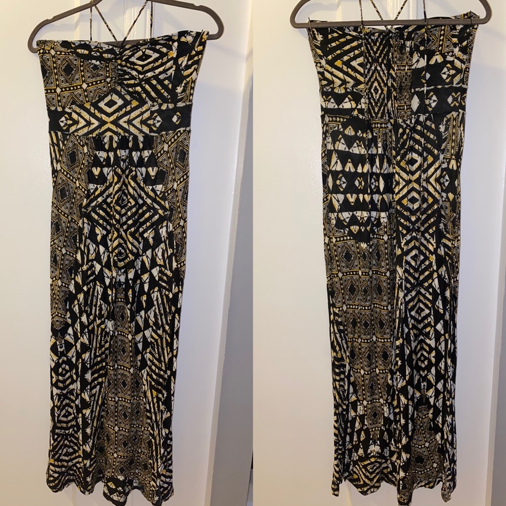 BCBGMaxAzria graphic print maxi dress sz M